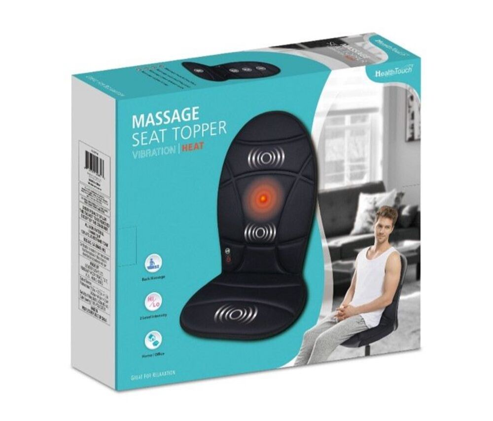 Health Touch Massage Seat Topper Vibration and Heat 2 Level Intensity